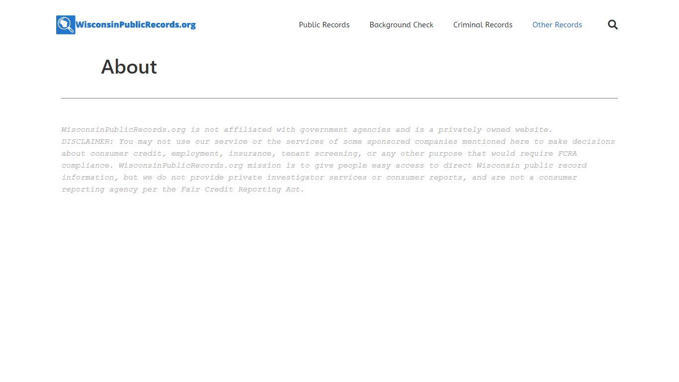 About - Wisconsin Public Records